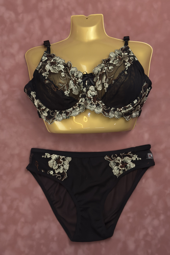 ست سوتین و شورت زنانه مردی توری کد 380